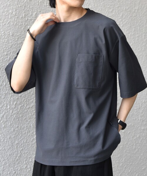 SHIPS any(シップス エニィ)の「SHIPS any: SOLOTEX(R) バックピケ リラックス ポケット付き ショートリーブ Tシャツ 26SS◇(Tシャツ/カットソー・メンズ・ホワイト/ブラック/チャコールグレー・MEDIUM/X-LARGE/LARGE)」の20枚目の写真
