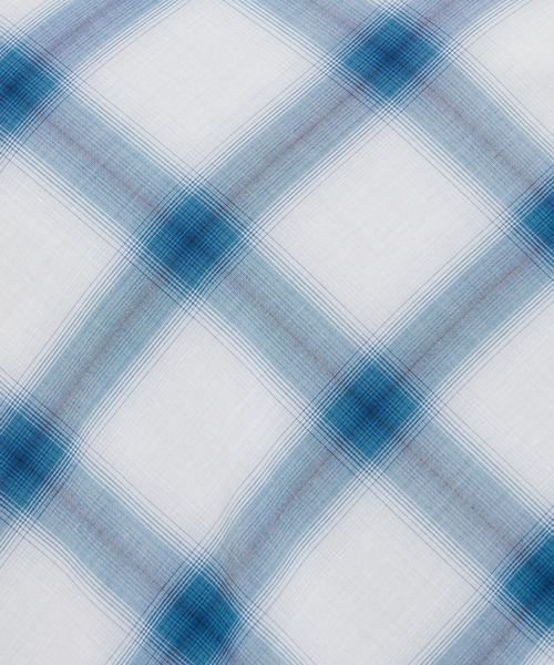 HIDEAWAYS NICOLE（ハイダウェイニコル）の「オンブレチェックショートレギュラー半袖シャツ（シャツ/ブラウス・メンズ・ブラック×ホワイト/トリコロール/ホワイト×ブルー・LARGE/MEDIUM/X-LARGE）」の15枚目の写真