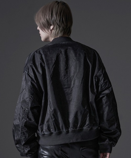 SILVER BULLET(シルバーバレット)の「『SILVER BULLET SELECT/シルバーバレットセレクト』製品染めMA-1JKT(MA-1・メンズ・ライトグレー/ブラック・L/M)」の3枚目の写真