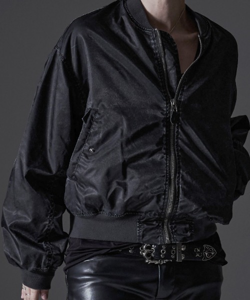 SILVER BULLET(シルバーバレット)の「『SILVER BULLET SELECT/シルバーバレットセレクト』製品染めMA-1JKT(MA-1・メンズ・ライトグレー/ブラック・L/M)」の5枚目の写真