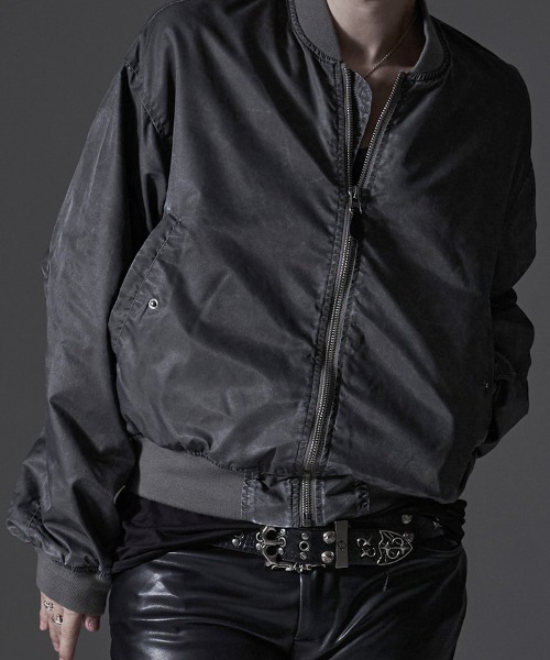 SILVER BULLET(シルバーバレット)の「『SILVER BULLET SELECT/シルバーバレットセレクト』製品染めMA-1JKT(MA-1・メンズ・ライトグレー/ブラック・L/M)」の10枚目の写真
