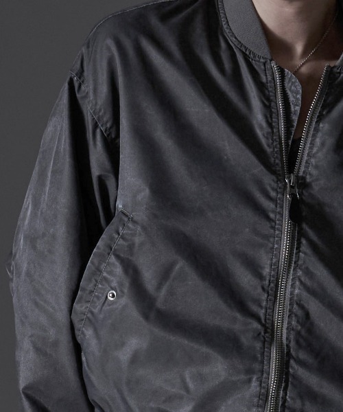 SILVER BULLET(シルバーバレット)の「『SILVER BULLET SELECT/シルバーバレットセレクト』製品染めMA-1JKT(MA-1・メンズ・ライトグレー/ブラック・L/M)」の12枚目の写真