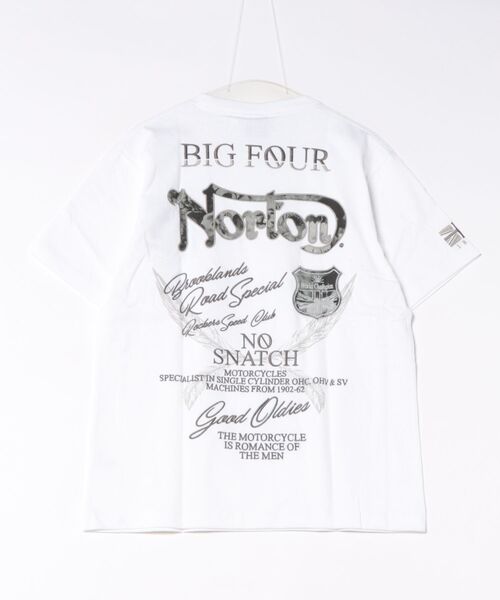 Norton(ノートン)の「【Norton/ノートン】 ボタニカル柄ロゴ刺繍 クルーネック 半袖Tシャツ(Tシャツ/カットソー・メンズ・ブラック/ホワイト・XL/L/M)」の12枚目の写真