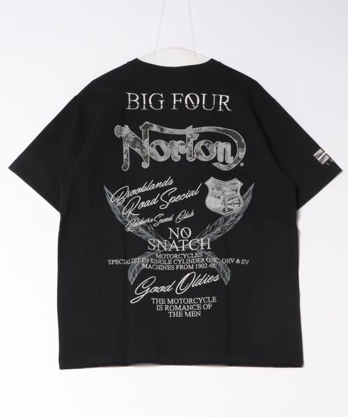 Norton(ノートン)の「【Norton/ノートン】 ボタニカル柄ロゴ刺繍 クルーネック 半袖Tシャツ(Tシャツ/カットソー・メンズ・ブラック/ホワイト・XL/L/M)」の13枚目の写真
