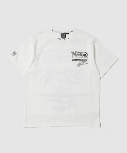 Norton(ノートン)の「【Norton/ノートン】 ボタニカル柄ロゴ刺繍 クルーネック 半袖Tシャツ(Tシャツ/カットソー・メンズ・ブラック/ホワイト・XL/L/M)」の3枚目の写真