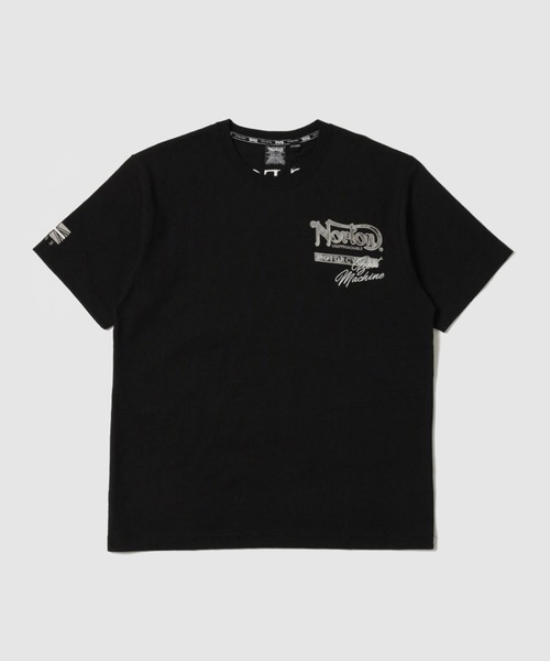 Norton(ノートン)の「【Norton/ノートン】 ボタニカル柄ロゴ刺繍 クルーネック 半袖Tシャツ(Tシャツ/カットソー・メンズ・ブラック/ホワイト・XL/L/M)」の5枚目の写真