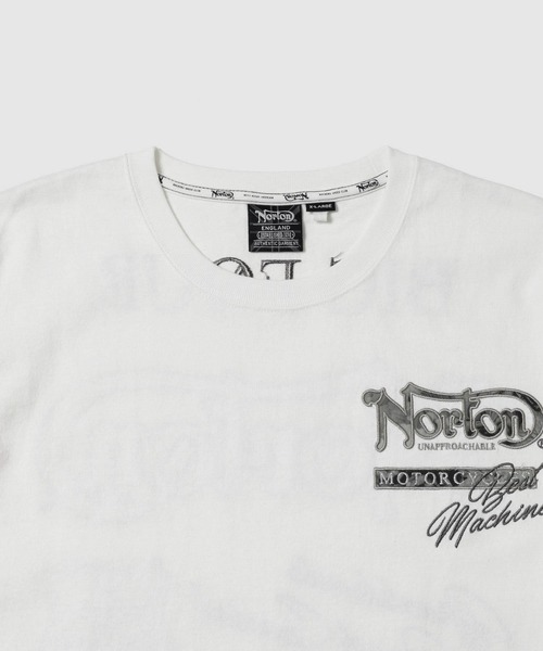 Norton(ノートン)の「【Norton/ノートン】 ボタニカル柄ロゴ刺繍 クルーネック 半袖Tシャツ(Tシャツ/カットソー・メンズ・ブラック/ホワイト・XL/L/M)」の7枚目の写真