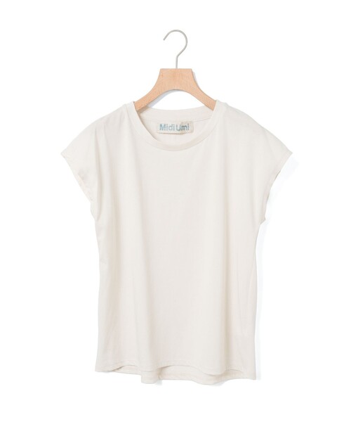 MidiUmi(ミディウミ)の「MidiUmi フレンチスリーブプルオーバー(Tシャツ/カットソー・レディース・オフホワイト/ブラック/ベージュ/ライトブルー・FREE)」の2枚目の写真