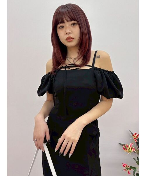 EVRIS（エヴリス）の「ストラップデザインワンピース（ワンピース・レディース・ブラック/ブルー/ブラウン・FREE）」の19枚目の写真