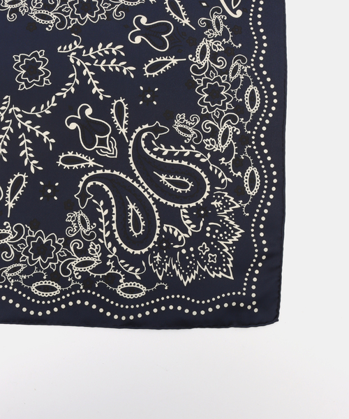 manipuri/マニプリ シルク65 KALEIDO BANDANA(ネイビー)（バンダナ