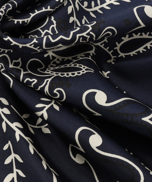 manipuri/マニプリ シルク65 KALEIDO BANDANA(ネイビー)（バンダナ