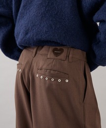 ONCILY | HEART PATCH STUDS STRAIGHT SLACKS / ハートパッチスタッズストレートスラックス(スラックス)