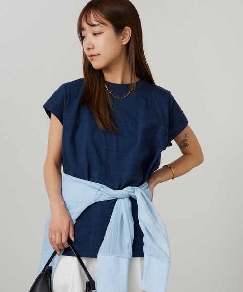 Garance et VioLette(ギャランスエトヴィオレット)の「Garance et VioLette/ギャランスエトヴィオレット フレンチスリーブTEE 半袖Tシャツ 秋 秋服 2026年秋冬(Tシャツ/カットソー・レディース・ネイビー/ブラウン/カーキ・1)」の3枚目の写真