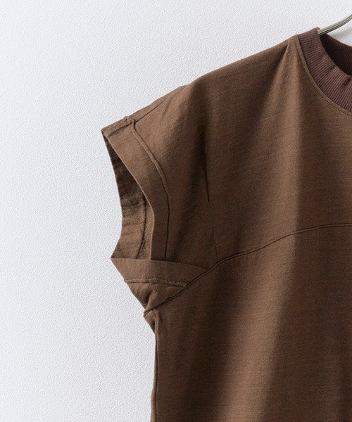 Garance et VioLette(ギャランスエトヴィオレット)の「Garance et VioLette/ギャランスエトヴィオレット フレンチスリーブTEE 半袖Tシャツ 秋 秋服 2026年秋冬(Tシャツ/カットソー・レディース・ネイビー/ブラウン/カーキ・1)」の6枚目の写真