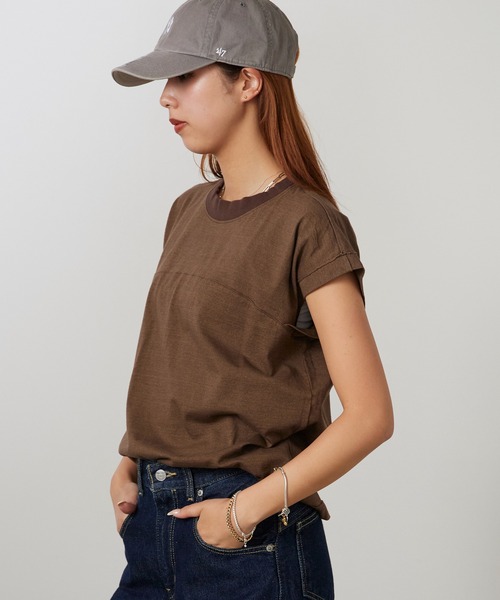 Garance et VioLette(ギャランスエトヴィオレット)の「Garance et VioLette/ギャランスエトヴィオレット フレンチスリーブTEE 半袖Tシャツ 秋 秋服 2026年秋冬(Tシャツ/カットソー・レディース・ネイビー/ブラウン/カーキ・1)」の10枚目の写真