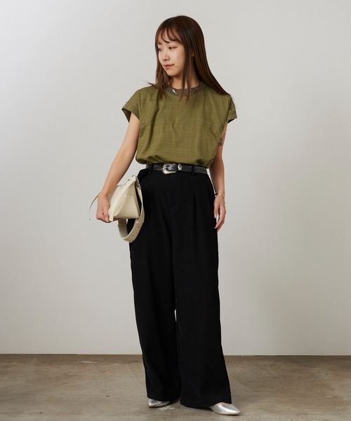 Garance et VioLette(ギャランスエトヴィオレット)の「Garance et VioLette/ギャランスエトヴィオレット フレンチスリーブTEE 半袖Tシャツ 秋 秋服 2026年秋冬(Tシャツ/カットソー・レディース・ネイビー/ブラウン/カーキ・1)」の18枚目の写真