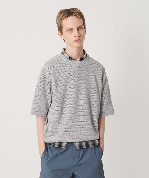 BEAUTY&YOUTH UNITED ARROWS(ビューティーアンドユースユナイテッドアローズ)の「ダイアゴナル ウェーブ パターン クルーネック ニット(ニット/セーター・メンズ・ダークグレー/ライトグレー/コバルトブルー・XL/M/S/L)」の1枚目の写真