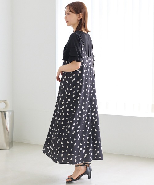 LAVEANGE（ラビアンジェ）の「ダルメシアンプリントキャミワンピース｜ドット感覚で着られる大人のダルメシアン/着映え/総柄/アニマル柄/ロング丈/アジャスター付き（ワンピース・レディース・ブラウン/ベージュ/ブラック・LL/3L/4L/5L/M）」の20枚目の写真