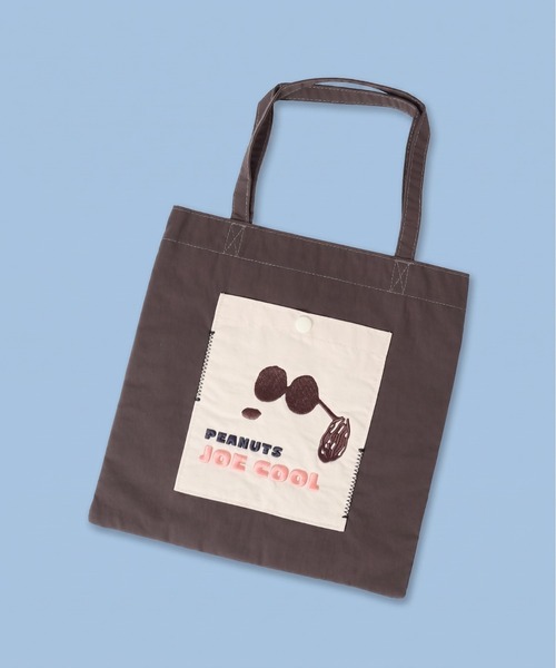 SNOOPY(スヌーピー)の「SNOOPY スヌーピー ミニトートバッグ ワッペン(トートバッグ・レディース・ベージュ/チャコールグレー/ピンク/イエロー/ブルー・FREE)」の2枚目の写真