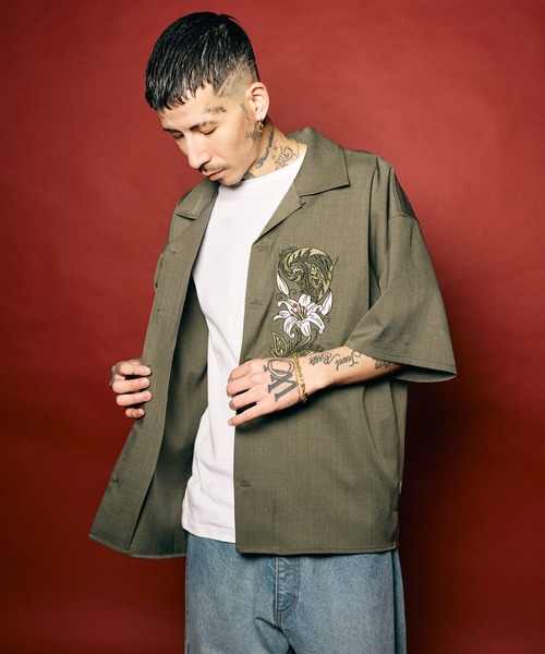 Subciety(サブサエティ)の「Lily shirt(シャツ/ブラウス・メンズ・オリーブ/ブラック/ホワイト・MEDIUM/SMALL/X-LARGE/LARGE)」の15枚目の写真