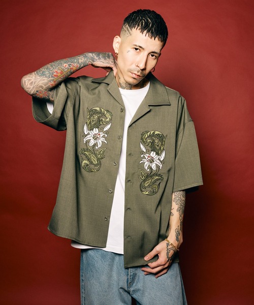 Subciety(サブサエティ)の「Lily shirt(シャツ/ブラウス・メンズ・オリーブ/ブラック/ホワイト・MEDIUM/SMALL/X-LARGE/LARGE)」の14枚目の写真