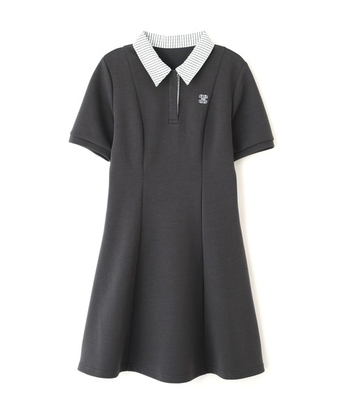 JILL by JILL STUART(ジルバイジルスチュアート)の「ポロ襟カットソーワンピース(ワンピース・レディース・グレー系その他/ブラック/グレー・FREE)」の5枚目の写真