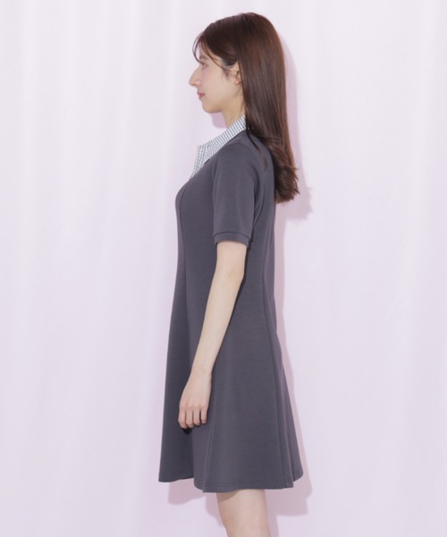 JILL by JILL STUART(ジルバイジルスチュアート)の「ポロ襟カットソーワンピース(ワンピース・レディース・グレー系その他/ブラック/グレー・FREE)」の17枚目の写真