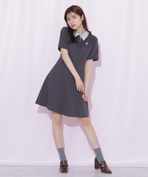 JILL by JILL STUART(ジルバイジルスチュアート)の「ポロ襟カットソーワンピース(ワンピース・レディース・グレー系その他/ブラック/グレー・FREE)」の15枚目の写真