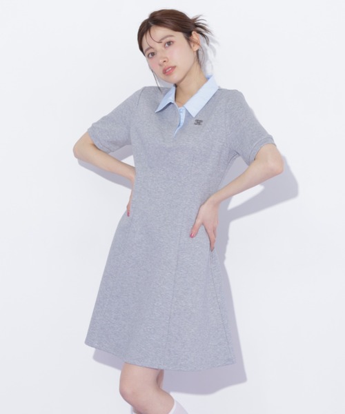 JILL by JILL STUART(ジルバイジルスチュアート)の「ポロ襟カットソーワンピース(ワンピース・レディース・グレー系その他/ブラック/グレー・FREE)」の20枚目の写真