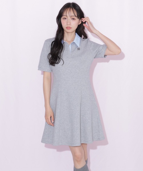 JILL by JILL STUART（ジルバイジルスチュアート）の「ポロ襟カットソーワンピース（ワンピース・レディース・グレー系その他/ブラック/グレー・FREE）」の19枚目の写真