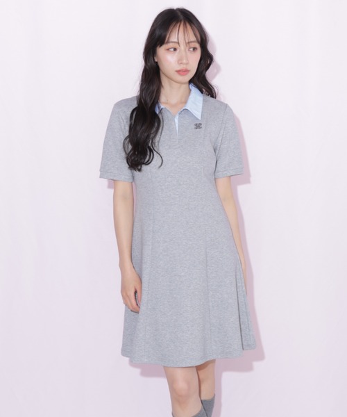 JILL by JILL STUART（ジルバイジルスチュアート）の「ポロ襟カットソーワンピース（ワンピース・レディース・グレー系その他/ブラック/グレー・FREE）」の15枚目の写真