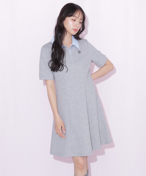 JILL by JILL STUART（ジルバイジルスチュアート）の「ポロ襟カットソーワンピース（ワンピース・レディース・グレー系その他/ブラック/グレー・FREE）」の16枚目の写真