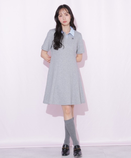 JILL by JILL STUART（ジルバイジルスチュアート）の「ポロ襟カットソーワンピース（ワンピース・レディース・グレー系その他/ブラック/グレー・FREE）」の20枚目の写真