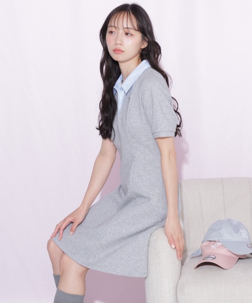 JILL by JILL STUART（ジルバイジルスチュアート）の「ポロ襟カットソーワンピース（ワンピース・レディース・グレー系その他/ブラック/グレー・FREE）」の22枚目の写真