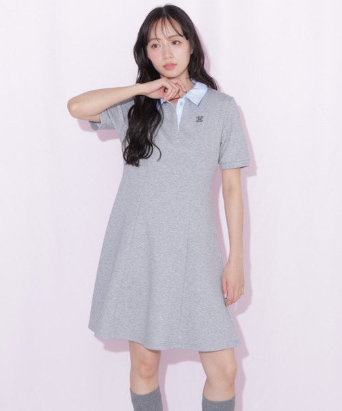 JILL by JILL STUART（ジルバイジルスチュアート）の「ポロ襟カットソーワンピース（ワンピース・レディース・グレー系その他/ブラック/グレー・FREE）」の18枚目の写真