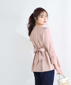 line stone ribbon shirt / ラインストーンリボンシャツ（シャツ