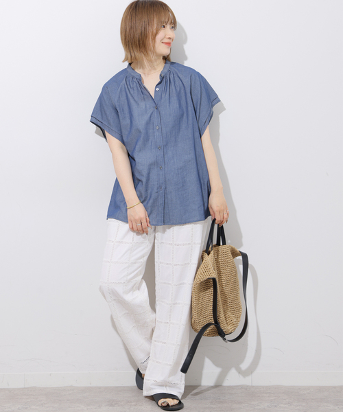 JOURNAL STANDARD relume(ジャーナルスタンダード レリューム)の「スクエアエンブロイダリーパンツ(その他パンツ・レディース・ブラウン/ホワイト・FREE)」の4枚目の写真