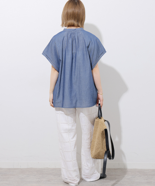 JOURNAL STANDARD relume(ジャーナルスタンダード レリューム)の「スクエアエンブロイダリーパンツ(その他パンツ・レディース・ブラウン/ホワイト・FREE)」の6枚目の写真
