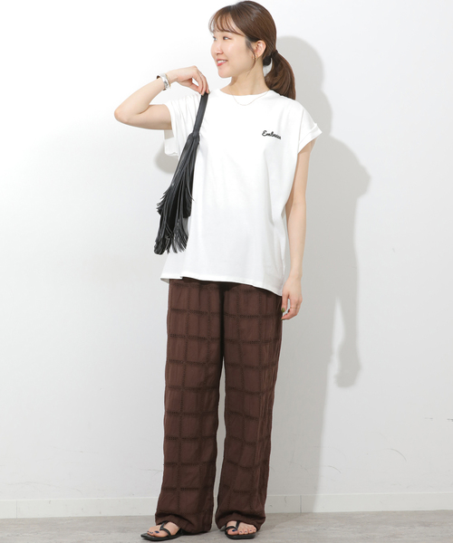JOURNAL STANDARD relume(ジャーナルスタンダード レリューム)の「スクエアエンブロイダリーパンツ(その他パンツ・レディース・ブラウン/ホワイト・FREE)」の11枚目の写真