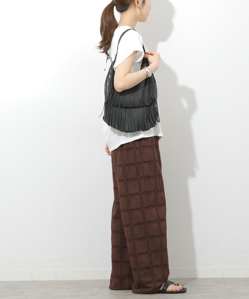 JOURNAL STANDARD relume(ジャーナルスタンダード レリューム)の「スクエアエンブロイダリーパンツ(その他パンツ・レディース・ブラウン/ホワイト・FREE)」の12枚目の写真