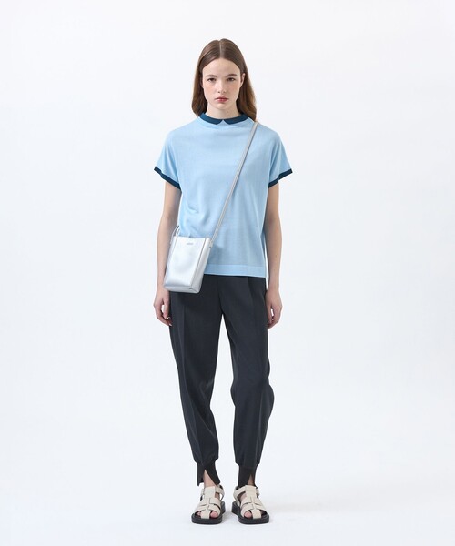 MACKINTOSH PHILOSOPHY（ﾏｯｷﾝﾄｯｼｭ ﾌｨﾛｿﾌｨｰ）の「グロッシーツイルジョグパンツ（その他パンツ・レディース・ダークネイビー/ベージュ・36/38）」の3枚目の写真