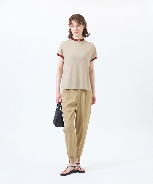 MACKINTOSH PHILOSOPHY（ﾏｯｷﾝﾄｯｼｭ ﾌｨﾛｿﾌｨｰ）の「グロッシーツイルジョグパンツ（その他パンツ・レディース・ダークネイビー/ベージュ・36/38）」の5枚目の写真