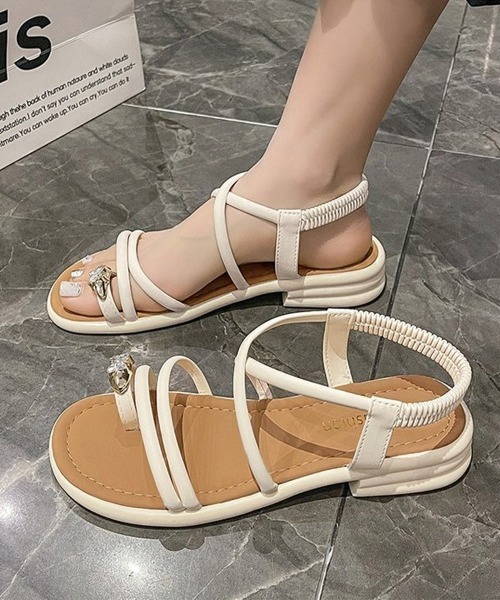 Miniministore(ミニミニストア)の「ストラップサンダル ビーチサンダル 夏靴(サンダル・レディース・アイボリー系1/アイボリー系2/ブラック・25.0cm/24.5cm/24.0cm/23.5cm/23.0cm/22.5cm)」の12枚目の写真
