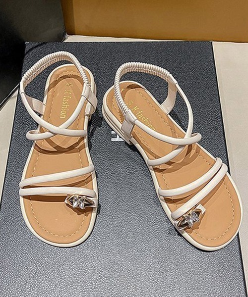 Miniministore(ミニミニストア)の「ストラップサンダル ビーチサンダル 夏靴(サンダル・レディース・アイボリー系1/アイボリー系2/ブラック・25.0cm/24.5cm/24.0cm/23.5cm/23.0cm/22.5cm)」の14枚目の写真