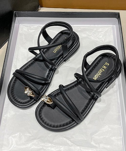 Miniministore(ミニミニストア)の「ストラップサンダル ビーチサンダル 夏靴(サンダル・レディース・アイボリー系1/アイボリー系2/ブラック・25.0cm/24.5cm/24.0cm/23.5cm/23.0cm/22.5cm)」の21枚目の写真