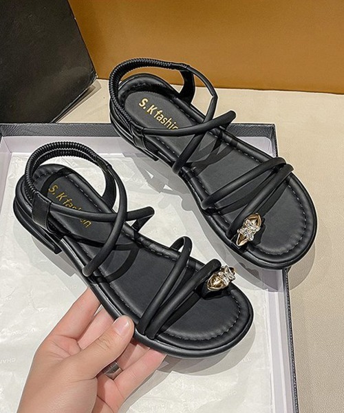 Miniministore(ミニミニストア)の「ストラップサンダル ビーチサンダル 夏靴(サンダル・レディース・アイボリー系1/アイボリー系2/ブラック・25.0cm/24.5cm/24.0cm/23.5cm/23.0cm/22.5cm)」の22枚目の写真