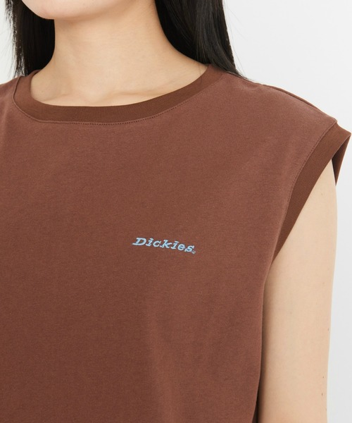 Dickies(ディッキーズ)の「Dickies/ディッキーズ エンブロイダリー フレンチスリーブTシャツ(Tシャツ/カットソー・レディース・ライトブラウン/ホワイト・MEDIUM/LARGE)」の16枚目の写真