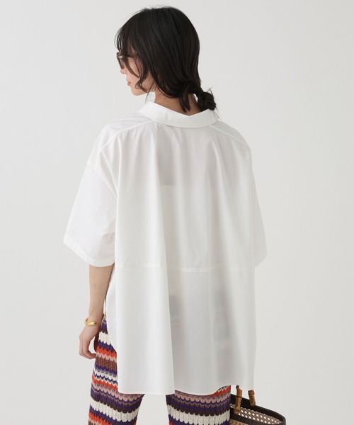 BABYLONE(バビロン)の「バックコクーン5分袖シャツ(シャツ/ブラウス・レディース・サックスブルー/ホワイト・フリー)」の17枚目の写真