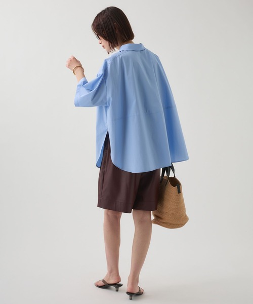 BABYLONE(バビロン)の「バックコクーン5分袖シャツ(シャツ/ブラウス・レディース・サックスブルー/ホワイト・フリー)」の22枚目の写真