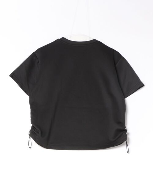 BY THE BAY(バイザベイ)の「【サイドドロスト・こなれ感】サイドドローストリングコード付き半袖Tシャツ 総丈55cm・2色展開 大人カジュアル スタイルアップ(Tシャツ/カットソー・レディース・ホワイト/ブラック・FREE)」の6枚目の写真
